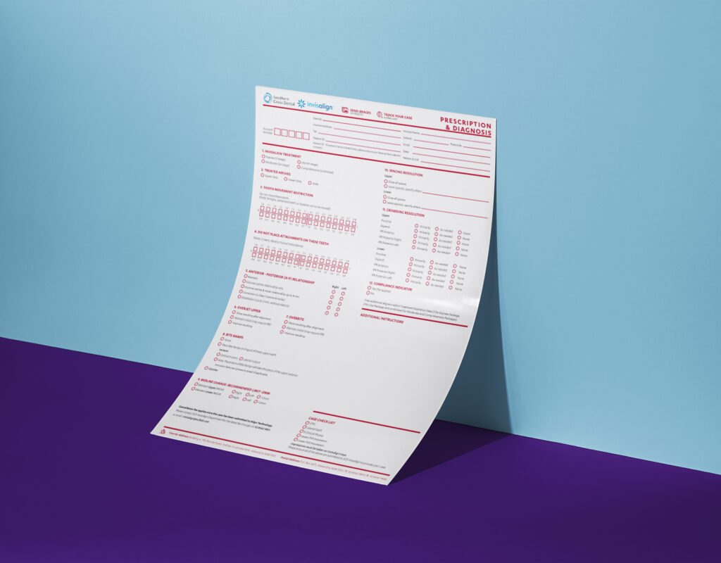 invisalign lab sheet